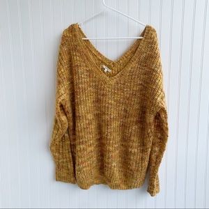 Maurices Mustard V Neck Knit Sweater Size XXL